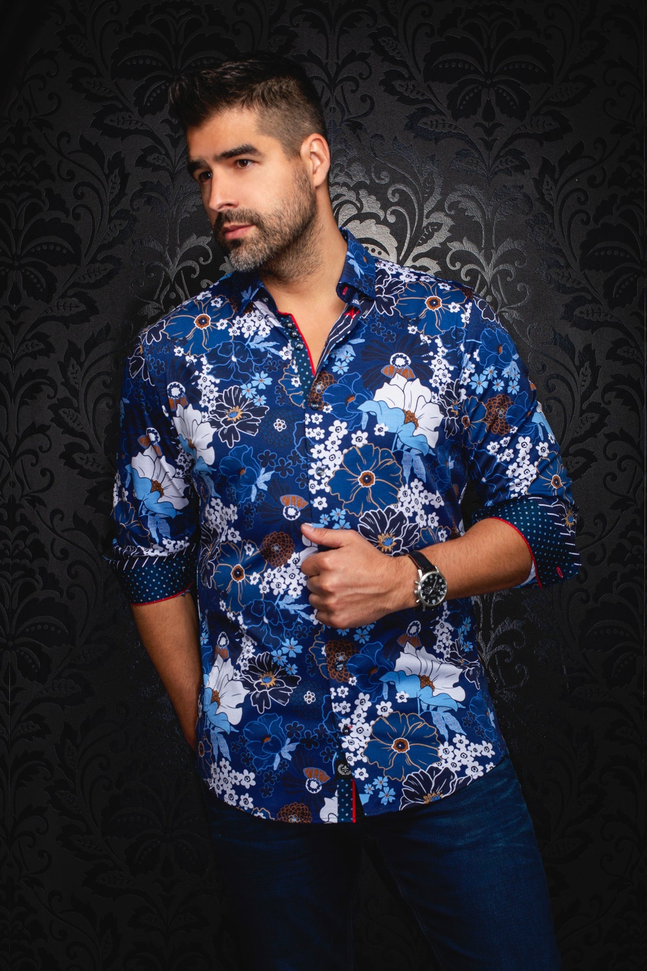 Chemise manches longues en Knit pour homme par Au Noir | AMBROSIA Marine | Machemise.ca, inventaire complet de la marque Au Noir