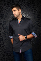 Chemise manches longues en Knit extensible pour homme par Au Noir | ARID Noir | Machemise.ca, inventaire complet de la marque Au Noir