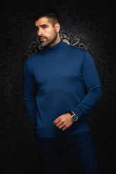 Chandail col roulé en laine mérino pour homme par Au Noir | ARKANES Minuit | Machemise.ca, inventaire complet de la marque Au Noir