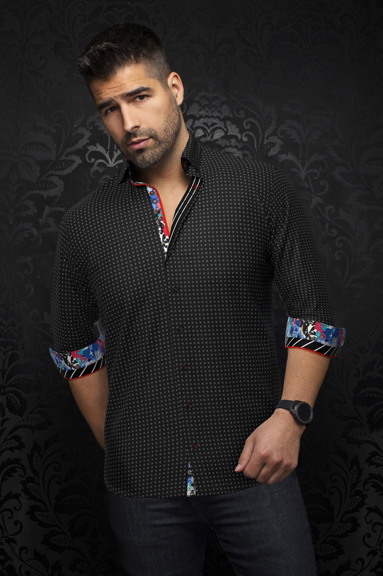 Chemise manches longues pour homme par Au Noir | ARLO Noir | Machemise.ca, inventaire complet de la marque Au Noir