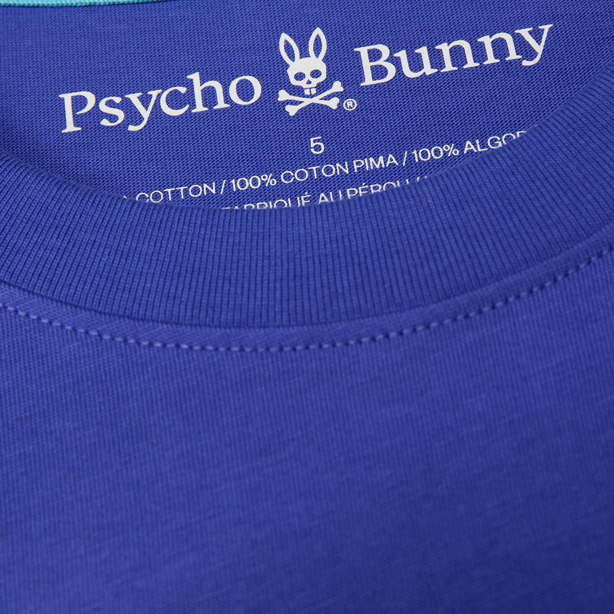 T-Shirt pour homme par Psycho Bunny | Maybrook B6U130B2TS Bleu Royal | Machemise.ca, vêtements mode pour hommes