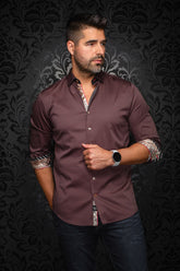 Chemise manches longues pour homme par Au Noir | BANGALORE Cabernet Tabac | Machemise.ca, inventaire complet de la marque Au Noir