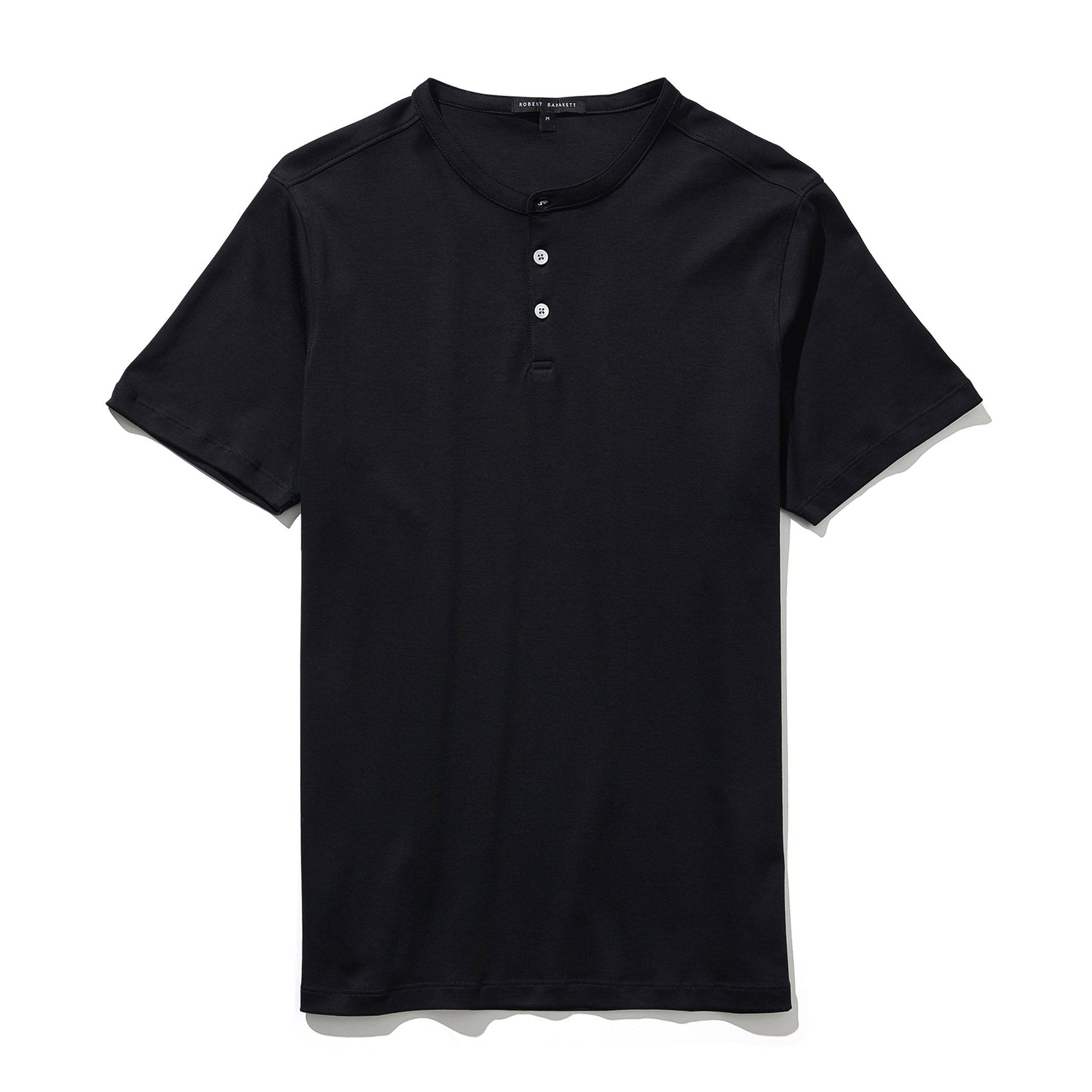 Chandail manches courtes henley pour homme par Robert Barakett | Georgia RB01173 Noir | Machemise.ca, vêtements mode pour hommes