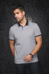Polo pour homme par Au Noir | BENZ Blanc Noir | Machemise.ca, inventaire complet de la marque Au Noir