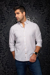 Chemise manches longues en lin pour homme par Au Noir | BERNAL Beige | Machemise.ca, inventaire complet de la marque Au Noir