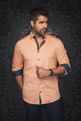 Chemise manches longues en Knit pour homme par Au Noir | CALDARA Orange | Machemise.ca, inventaire complet de la marque Au Noir