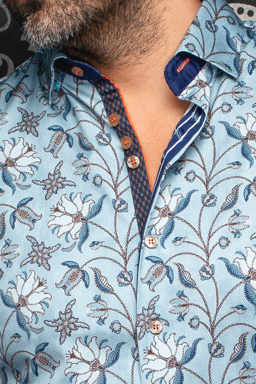 Chemise manches longues pour homme par Au Noir | HARRINGTON Bleu Acier | Machemise.ca, inventaire complet de la marque Au Noir