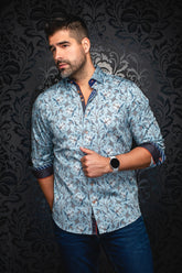 Chemise manches longues pour homme par Au Noir | HARRINGTON Bleu Acier | Machemise.ca, inventaire complet de la marque Au Noir