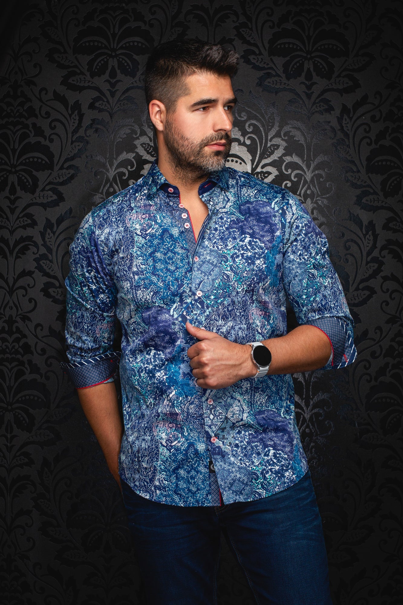 Chemise manches longues pour homme par Au Noir | INDORE Sarcelle | Machemise.ca, inventaire complet de la marque Au Noir