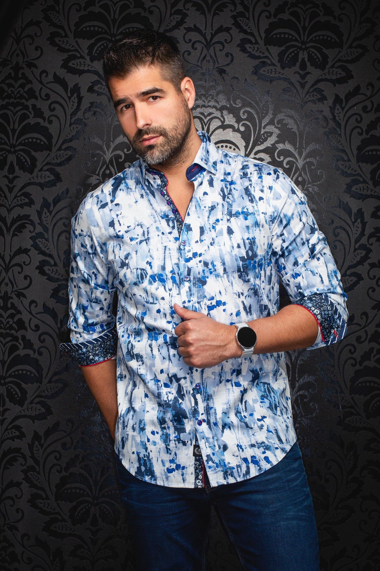 Chemise manches longues pour homme par Au Noir | LINDEN Bleu Clair | Machemise.ca, inventaire complet de la marque Au Noir