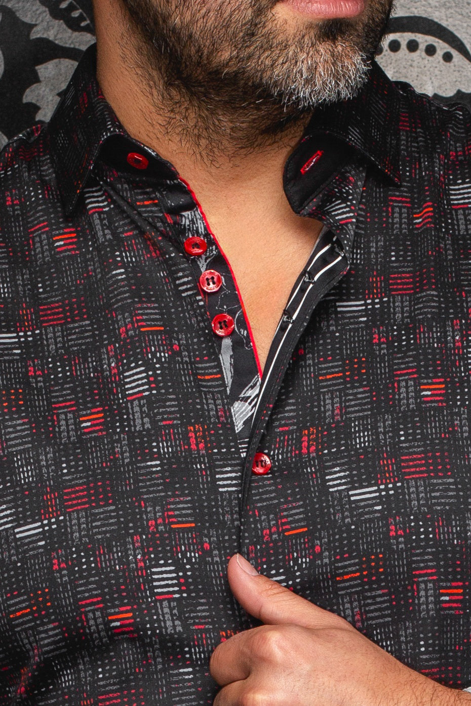 Chemise manches longues pour homme par Au Noir | METROPOLIS Noir Rouge | Machemise.ca, inventaire complet de la marque Au Noir
