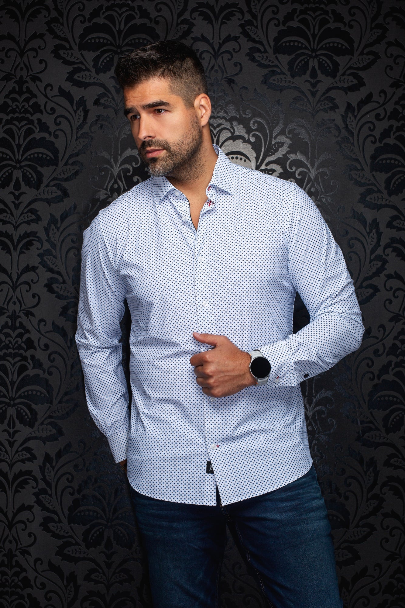 Chemise en nylon pour homme par Au Noir | NICOLAS CUBE Blanc | Machemise.ca, inventaire complet de la marque Au Noir