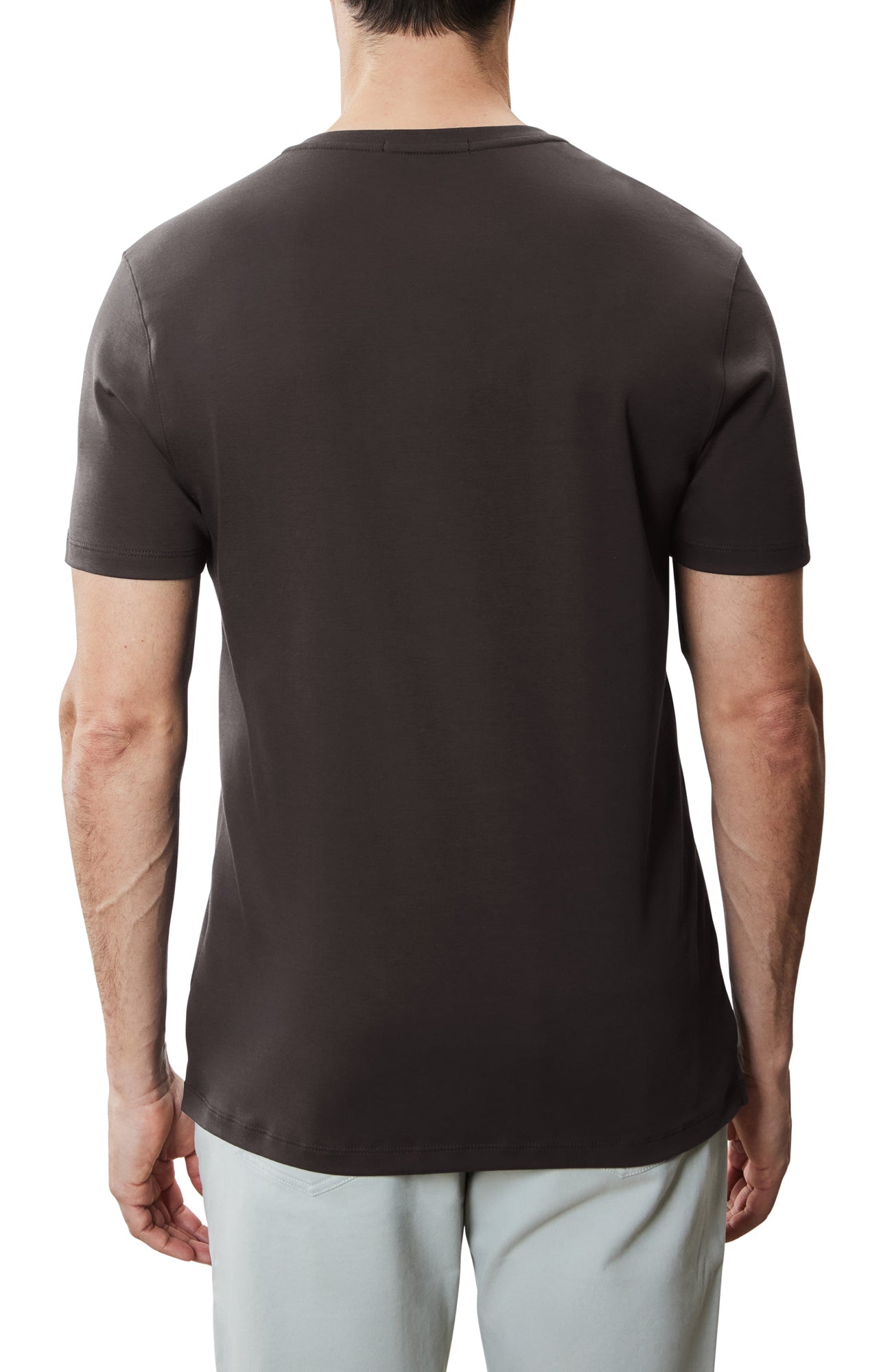 T-shirt à manches courtes col V pour homme par Robert Barakett | 23336V Georgia Expresso | Machemise.ca, vêtements mode pour hommes