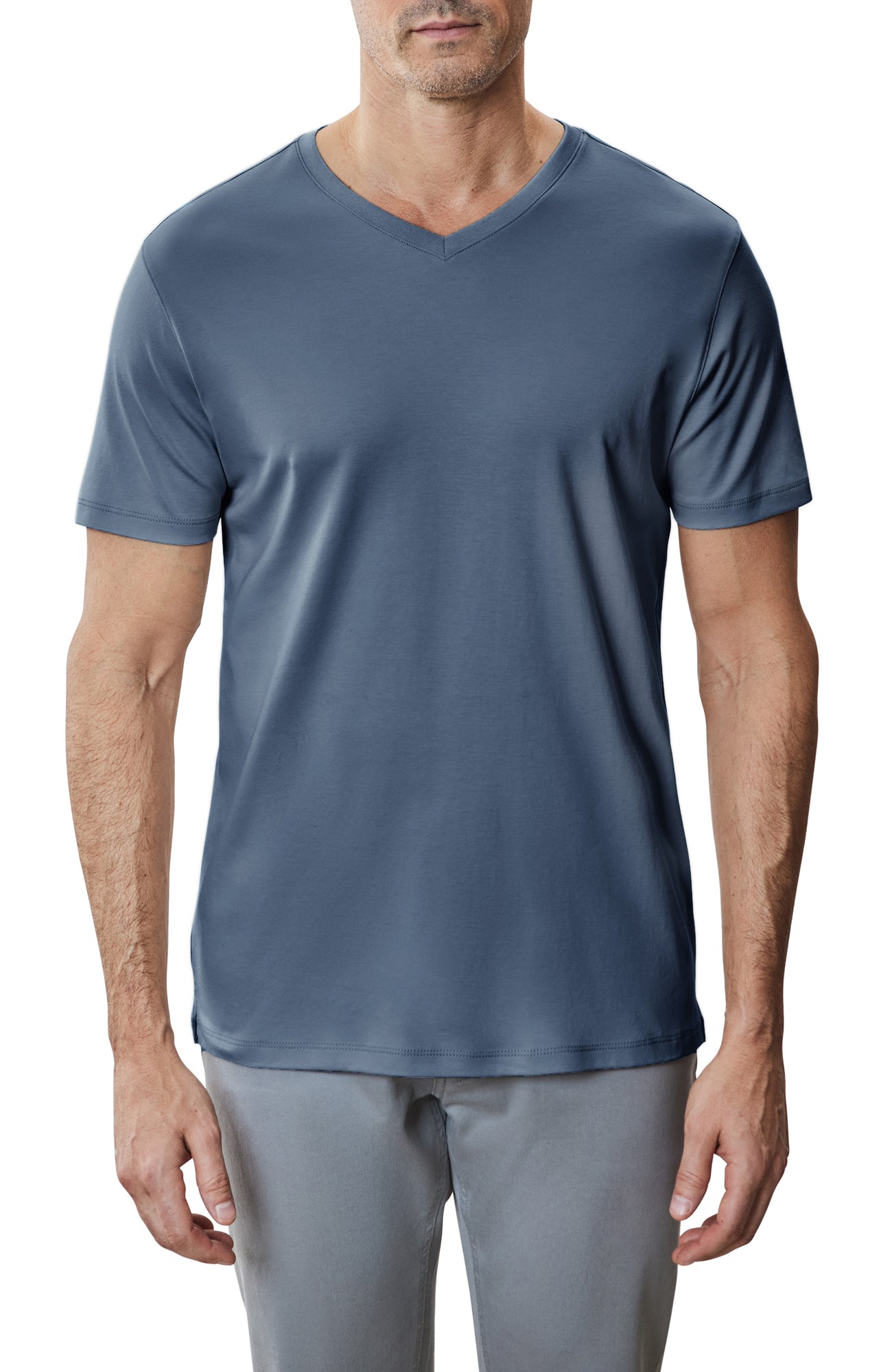 T-shirt à manches courtes col V pour homme par Robert Barakett | 23336V Georgia Vague Océanique | Machemise.ca, vêtements mode pour hommes