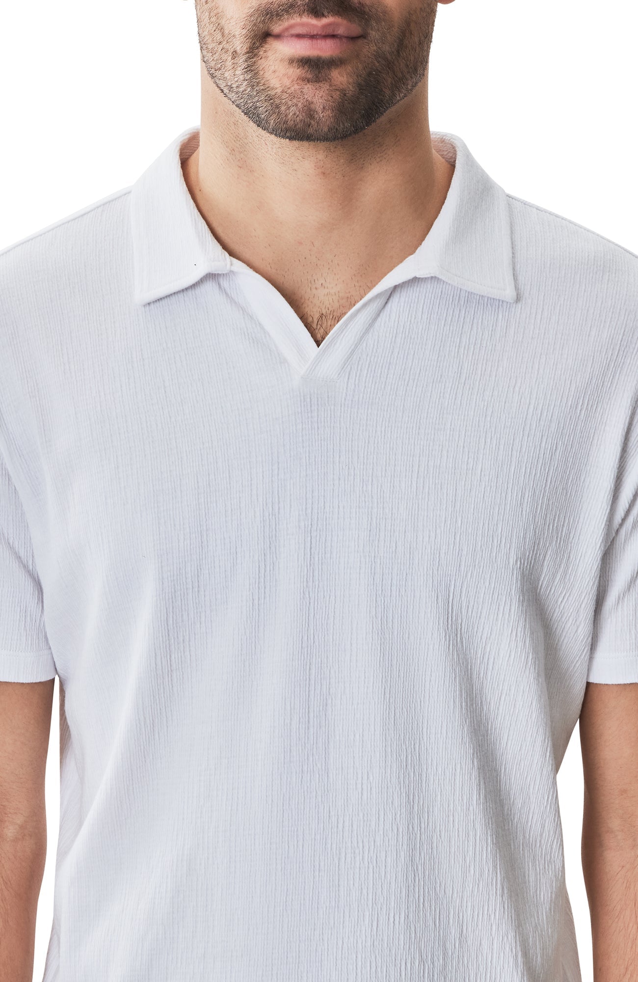 Polo à col ouvert pour homme par Robert Barakett | RB31074 Basil Road Blanc | Machemise.ca, vêtements mode pour hommes