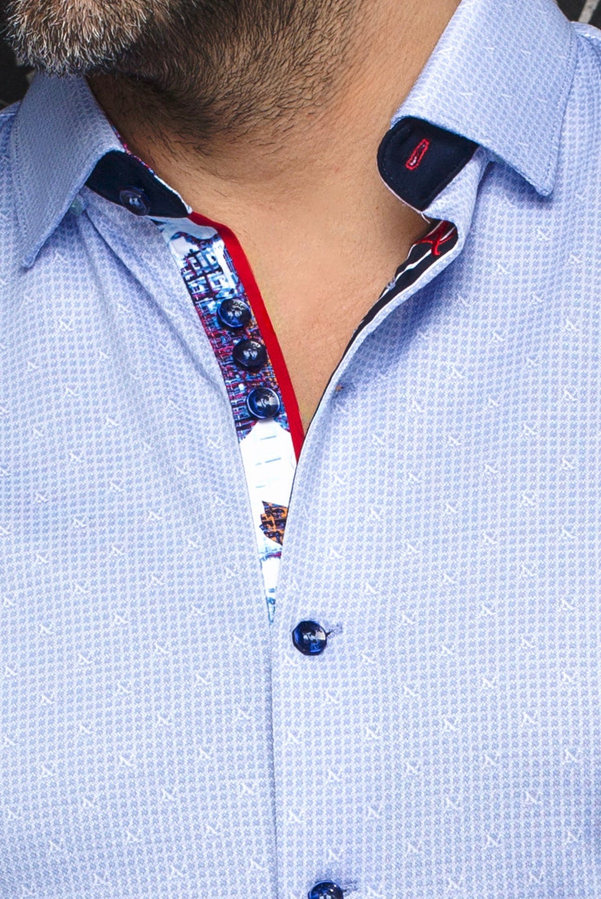 Chemise manches longues en Knit pour homme par Au Noir | PALMA Bleu Clair | Machemise.ca, inventaire complet de la marque Au Noir