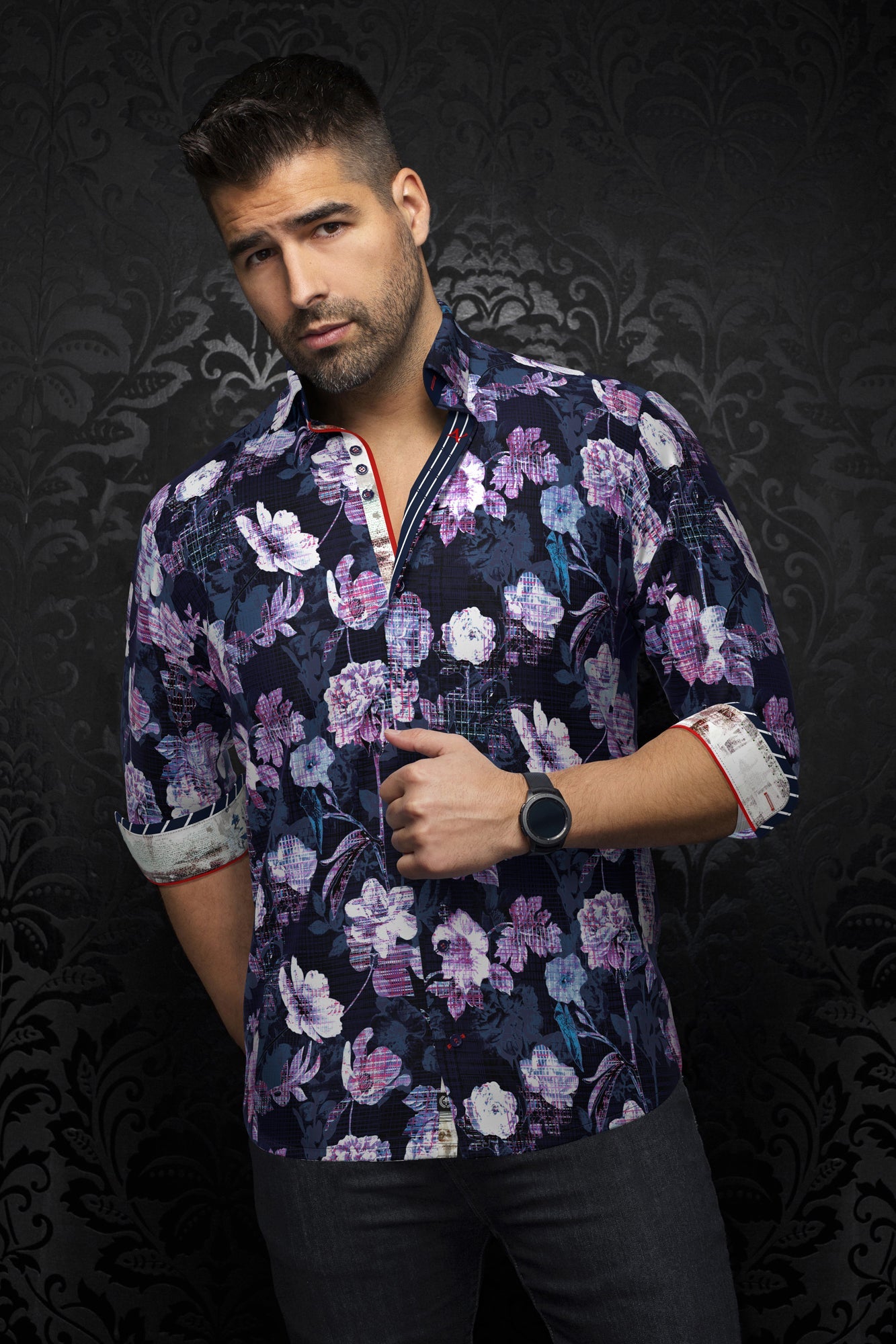 Chemise Western Homme Cinch - Manches Longues - Violet à Carreaux - Taille S - Occasion
