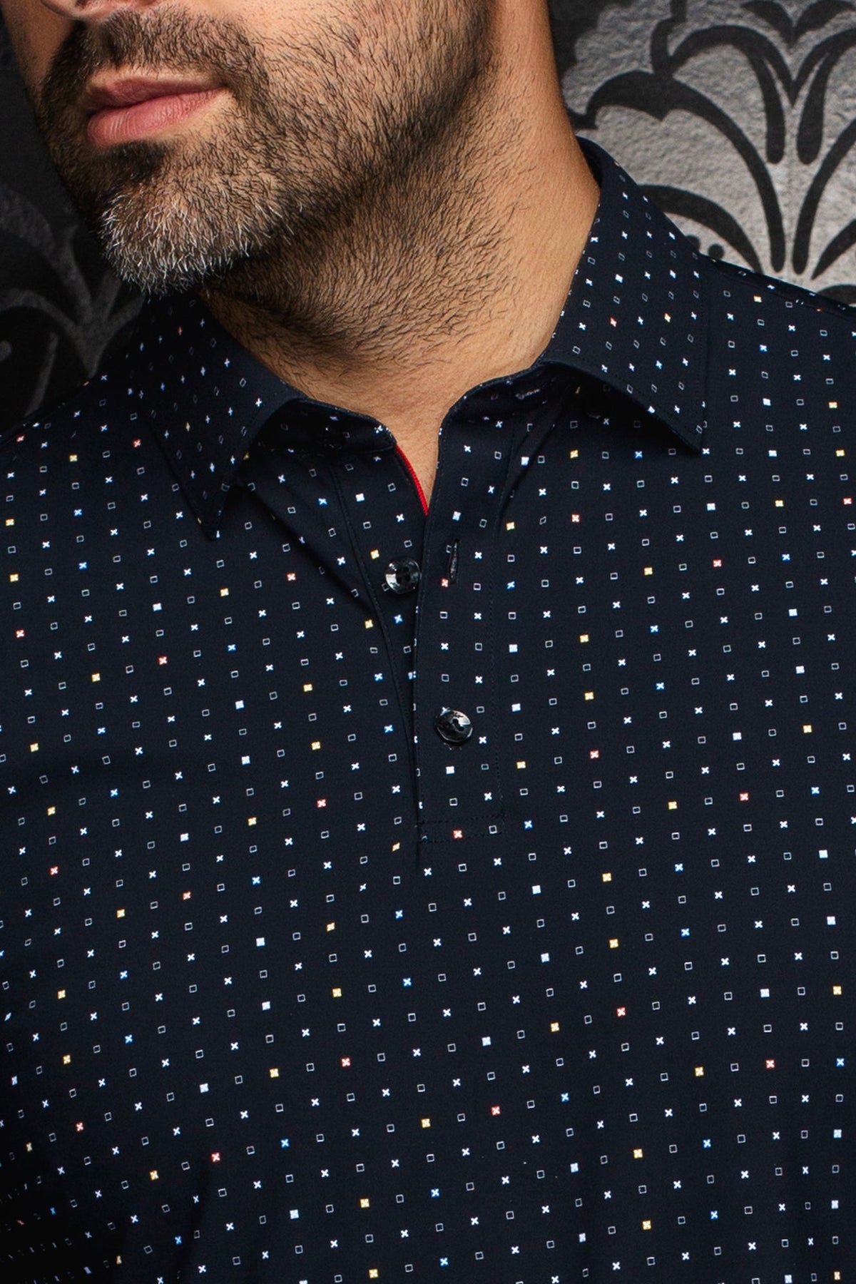 Polo en nylon pour homme par Au Noir | RAPHY (SS) SQRX Noir | Machemise.ca, inventaire complet de la marque Au Noir