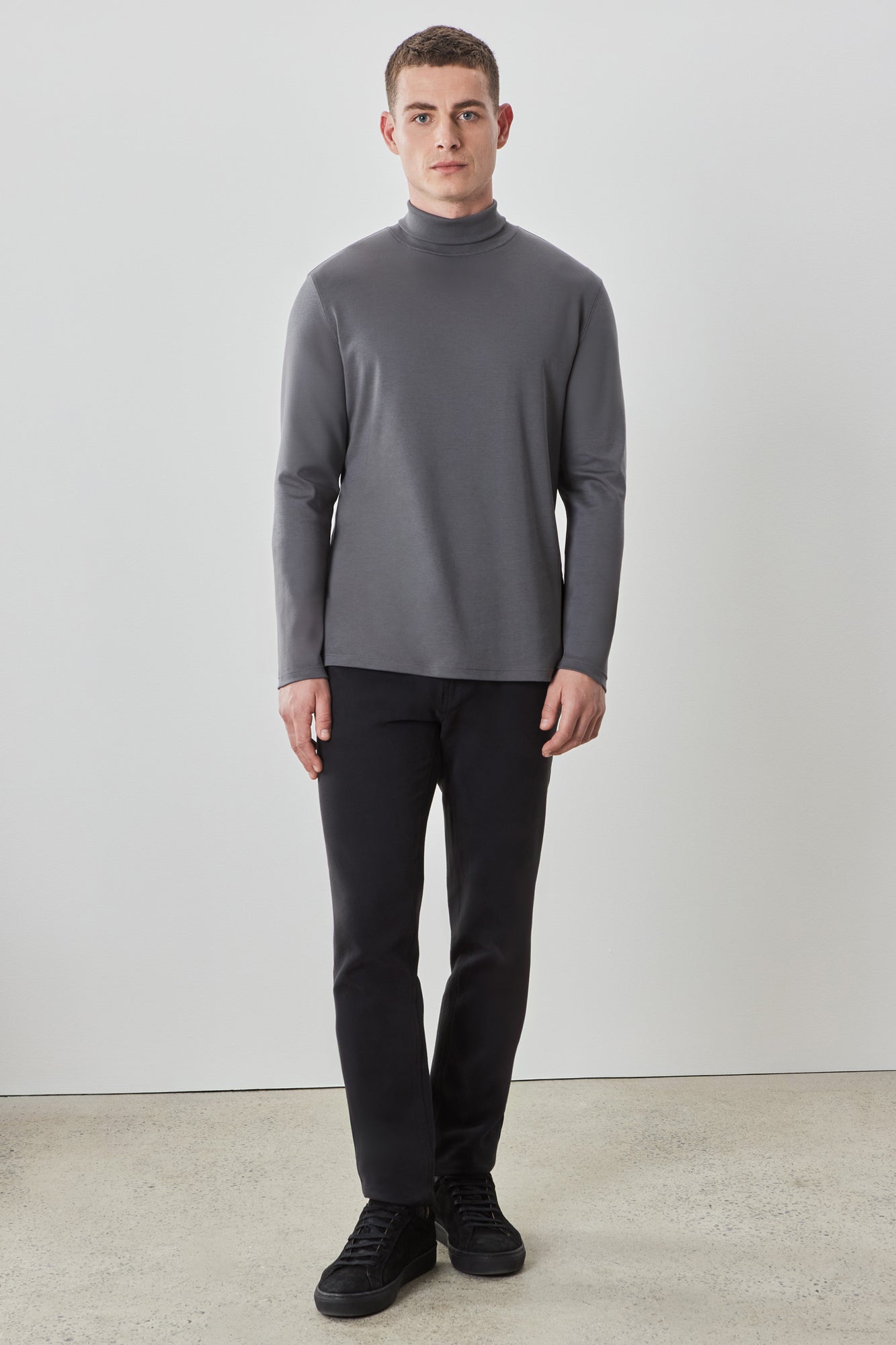 Chandail manches longues col roulé pour homme par Robert Barakett | Georgia RB01224 Fumée | Machemise.ca, vêtements mode pour hommes