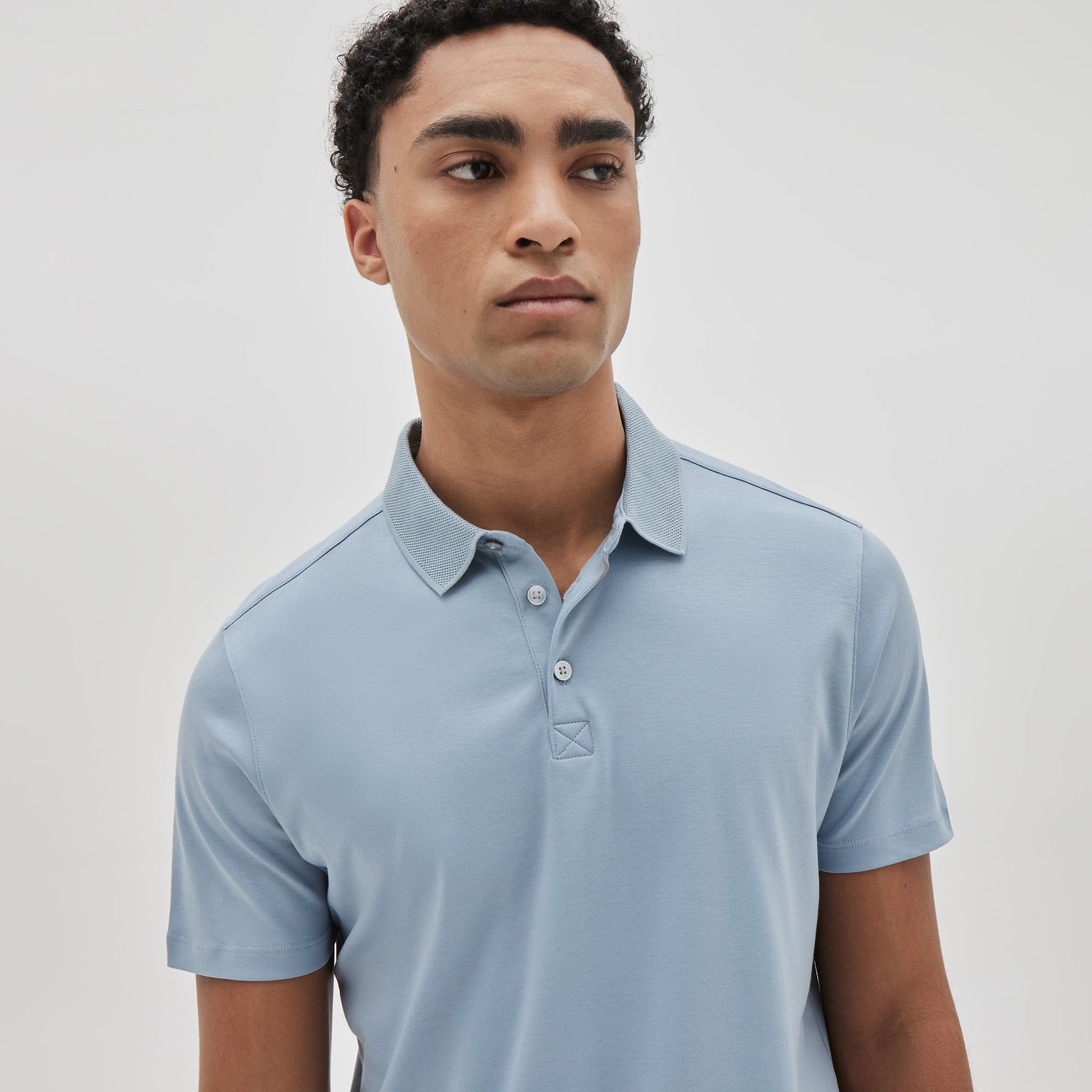 Polo col ouvert pour homme par Robert Barakett | Georgia RB11016 Bleu Pâle | Boutique Vvög, vêtements mode pour homme et femme