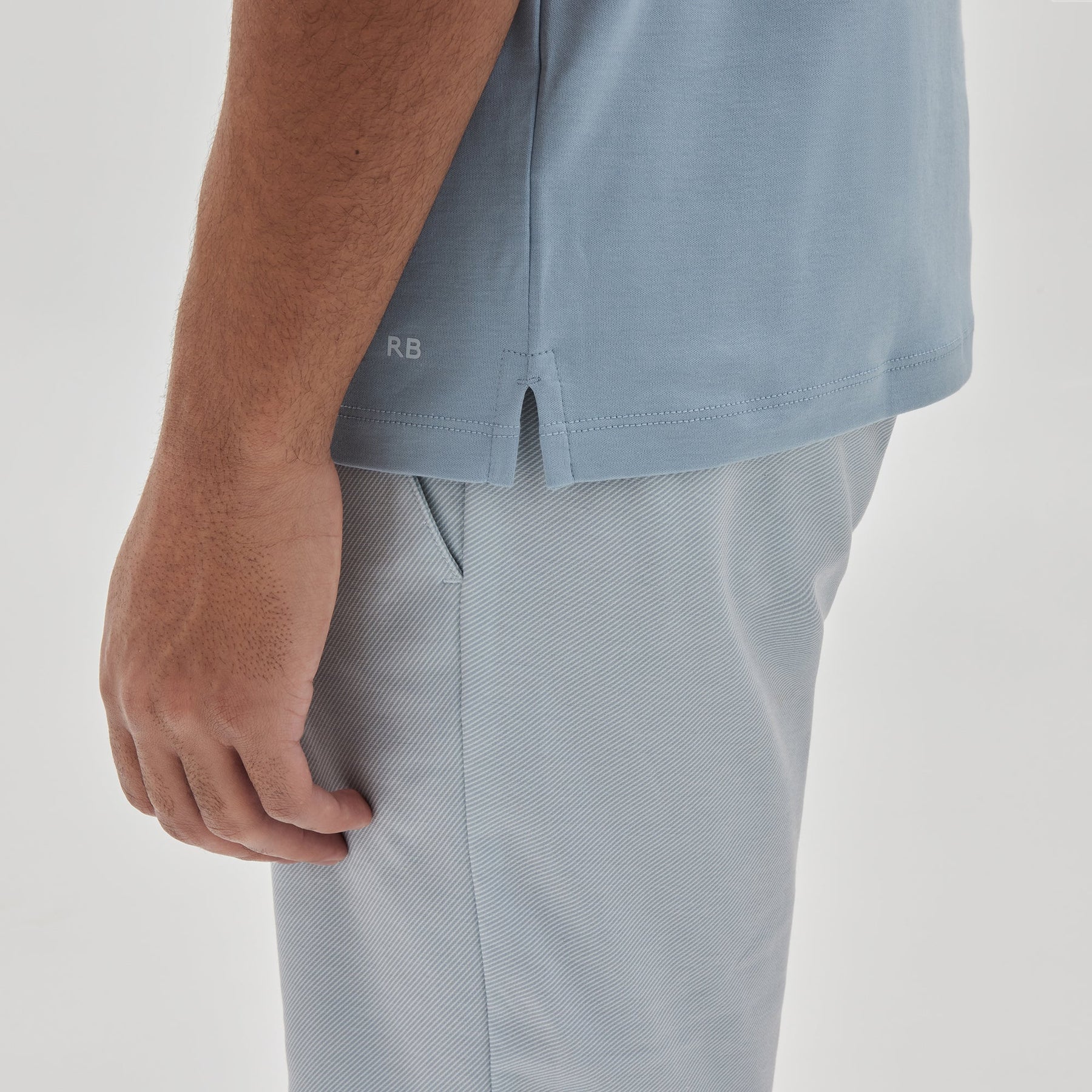 Polo col ouvert pour homme par Robert Barakett | Georgia RB11016 Bleu Pâle | Boutique Vvög, vêtements mode pour homme et femme