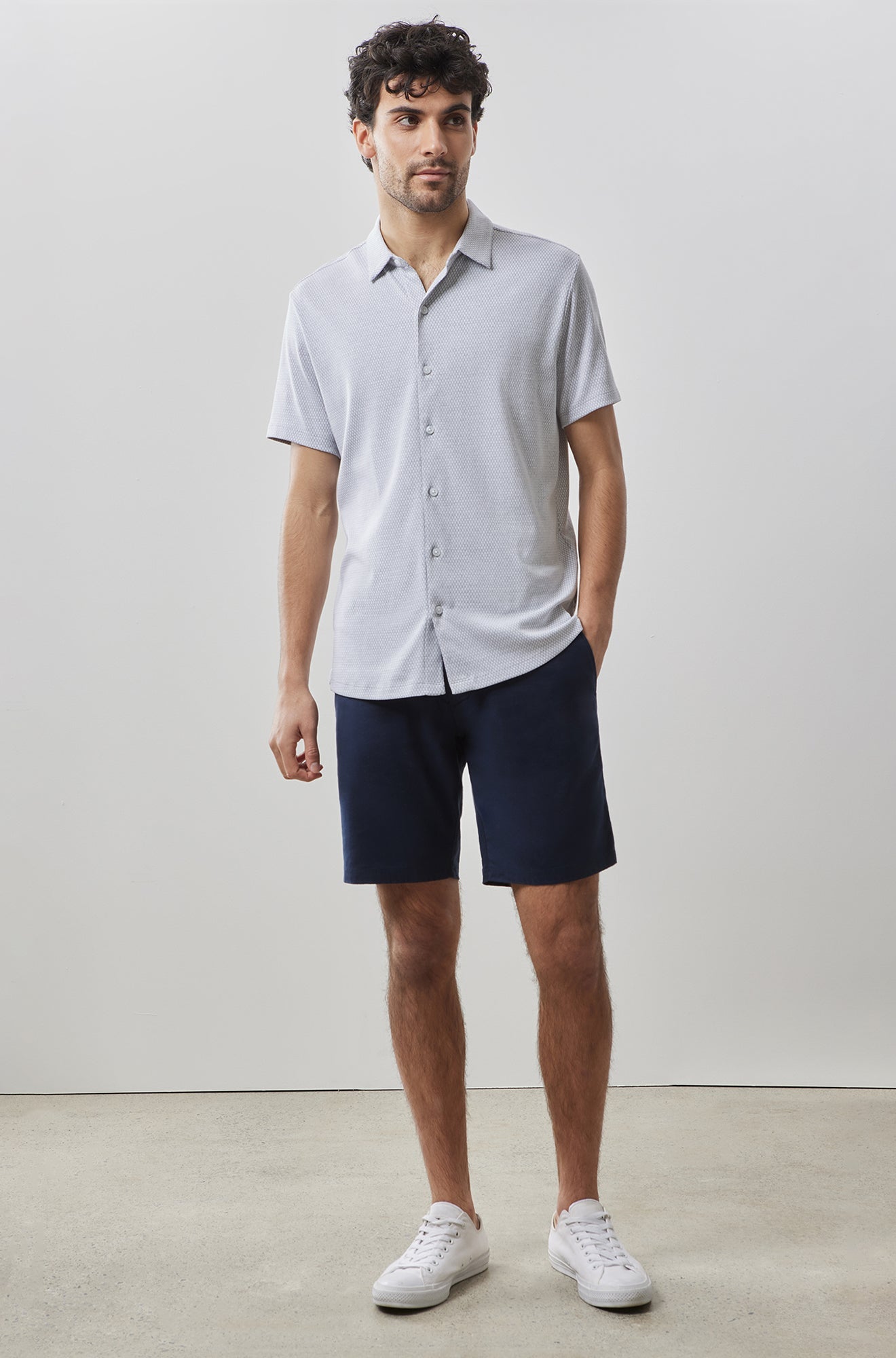 Chemise en tricot à manches courtes pour homme par Robert Barakett | RB41055 Campbell Gris | Machemise.ca, vêtements mode pour hommes