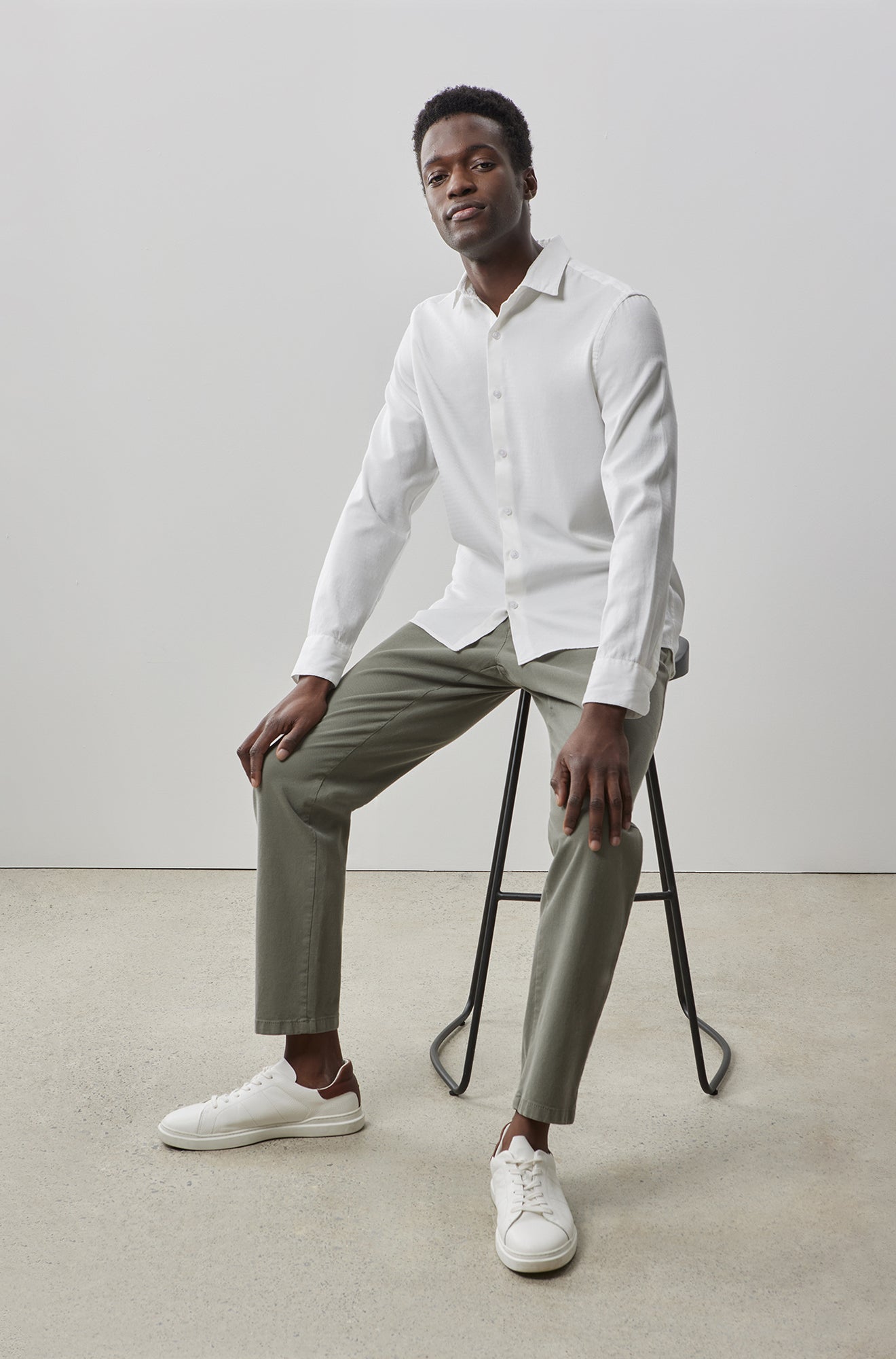 Chemise tissée à manches longues pour homme par Robert Barakett | RB41152 Colter Blanc | Machemise.ca, vêtements mode pour hommes