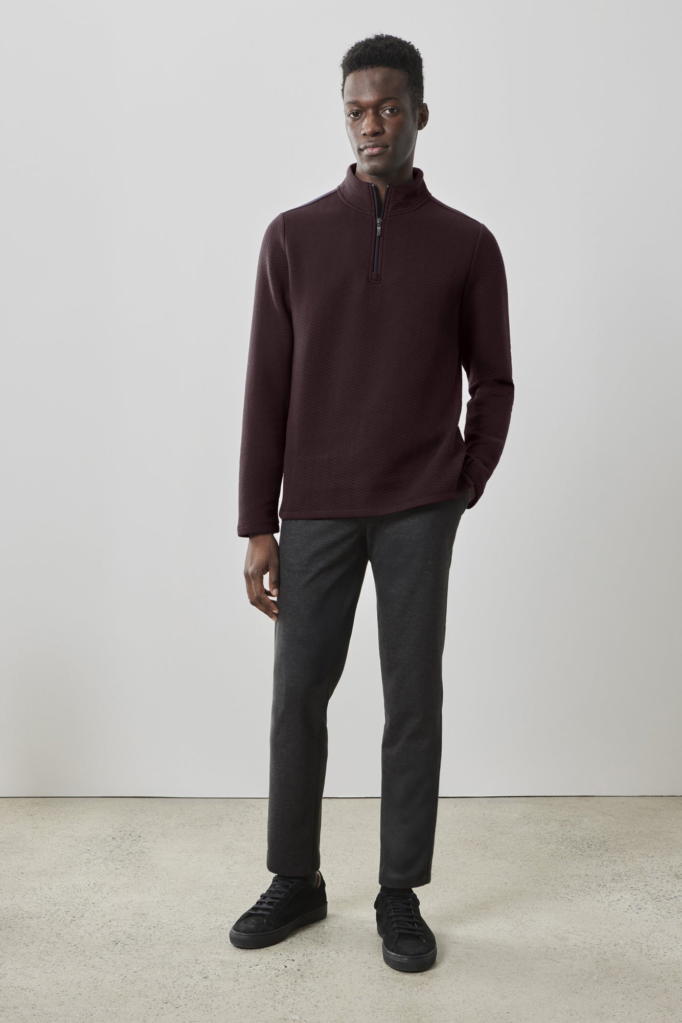 Chandail avec demi-zip pour homme par Robert Barakett | RB41464 Inman Rouge | Machemise.ca, vêtements mode pour hommes