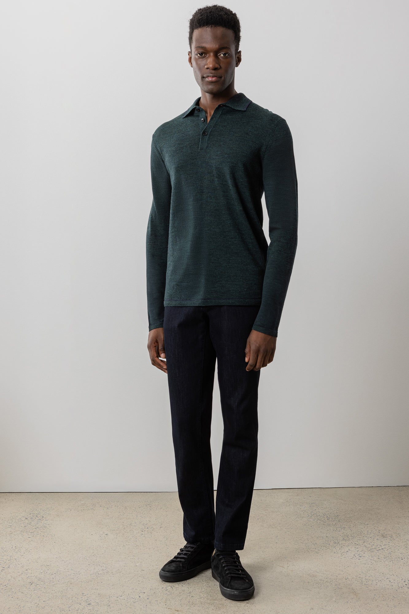 Polo à manches longues pour homme par Robert Barakett | RB41550 Roman Vert Foncé | Machemise.ca, vêtements mode pour hommes