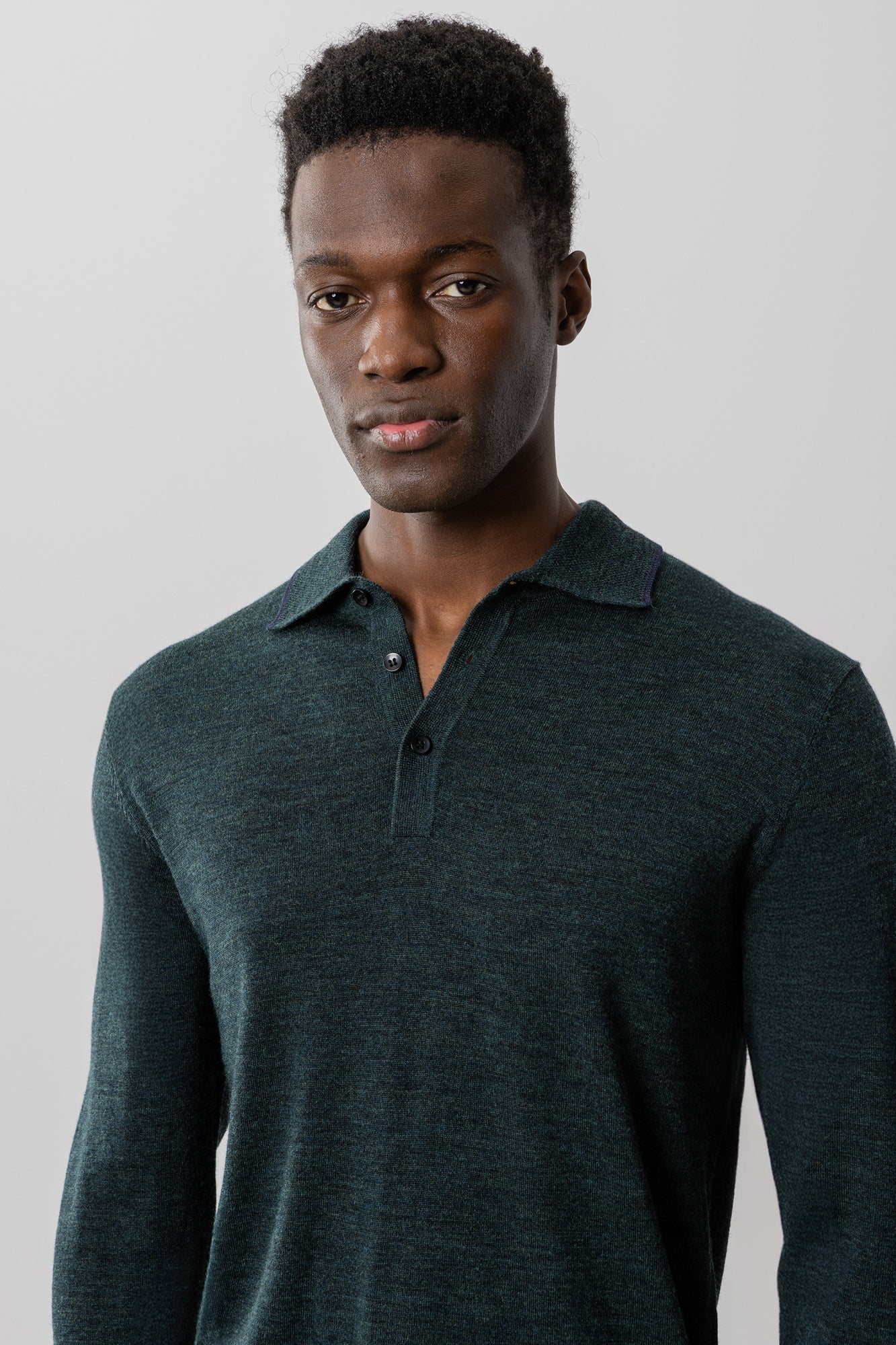 Polo à manches longues pour homme par Robert Barakett | RB41550 Roman Vert Foncé | Machemise.ca, vêtements mode pour hommes