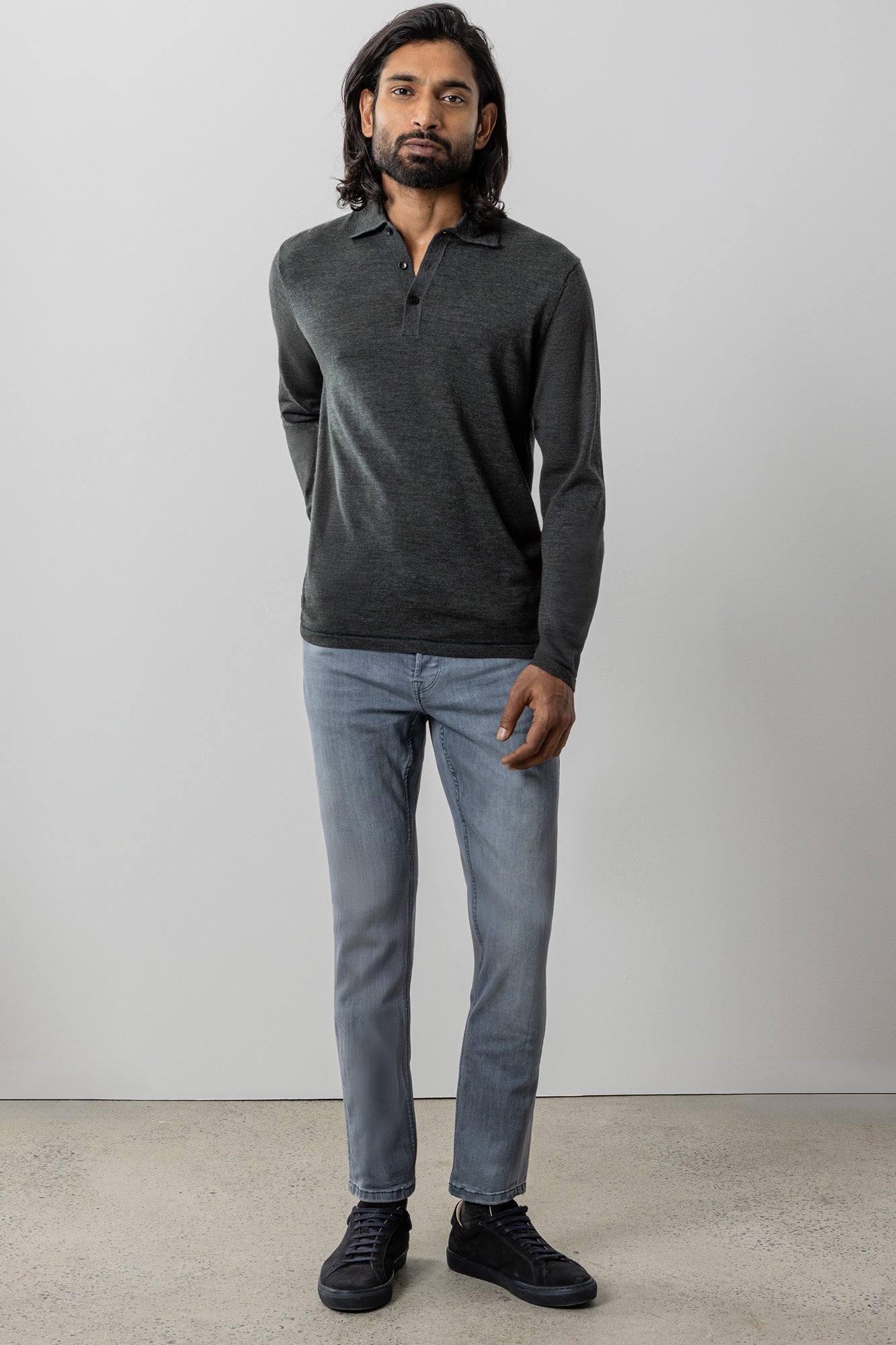 Polo à manches longues pour homme par Robert Barakett | RB41550 Roman Olive | Machemise.ca, vêtements mode pour hommes