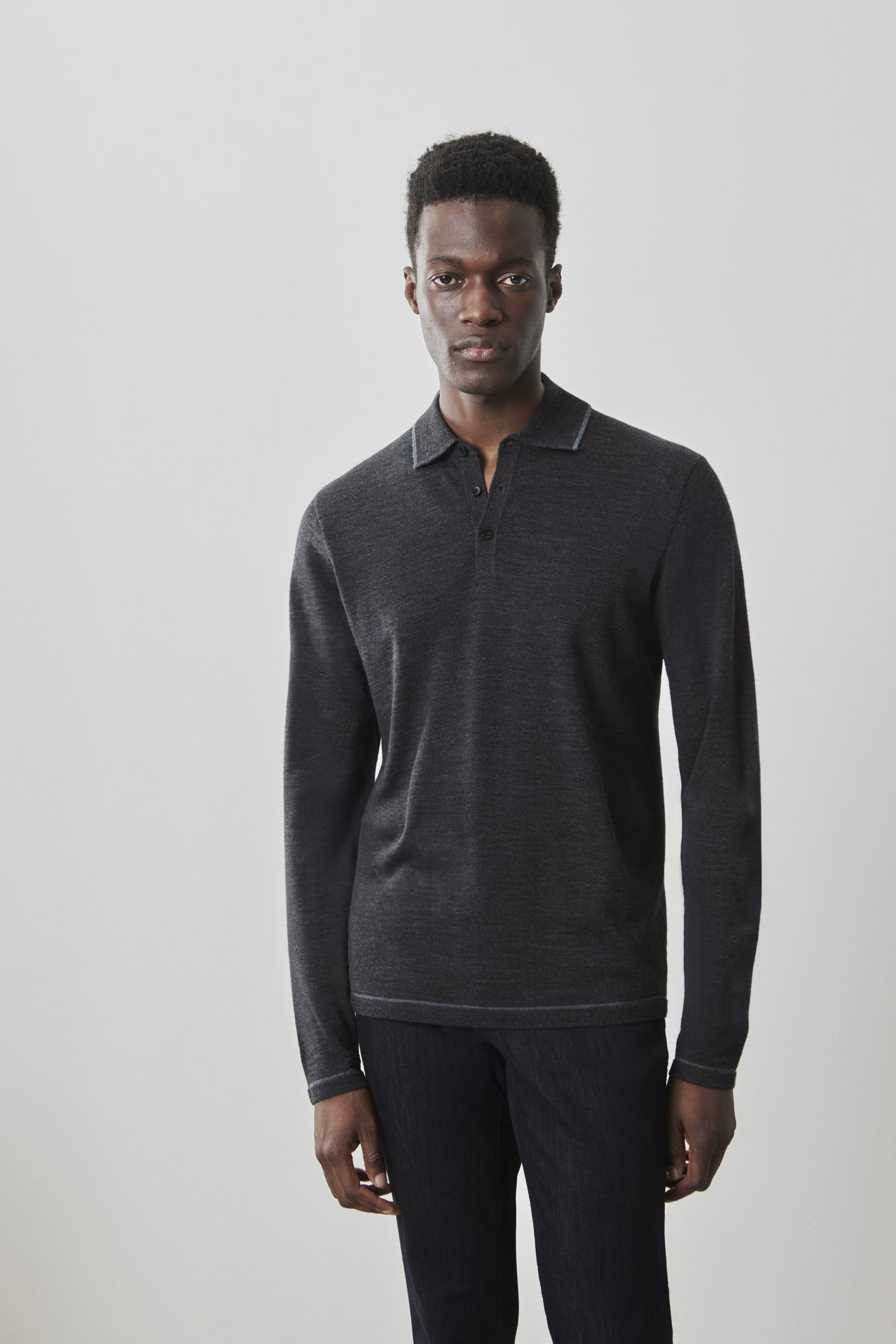 Polo à manches longues pour homme par Robert Barakett | RB41550 Roman Anthracite | Machemise.ca, vêtements mode pour hommes