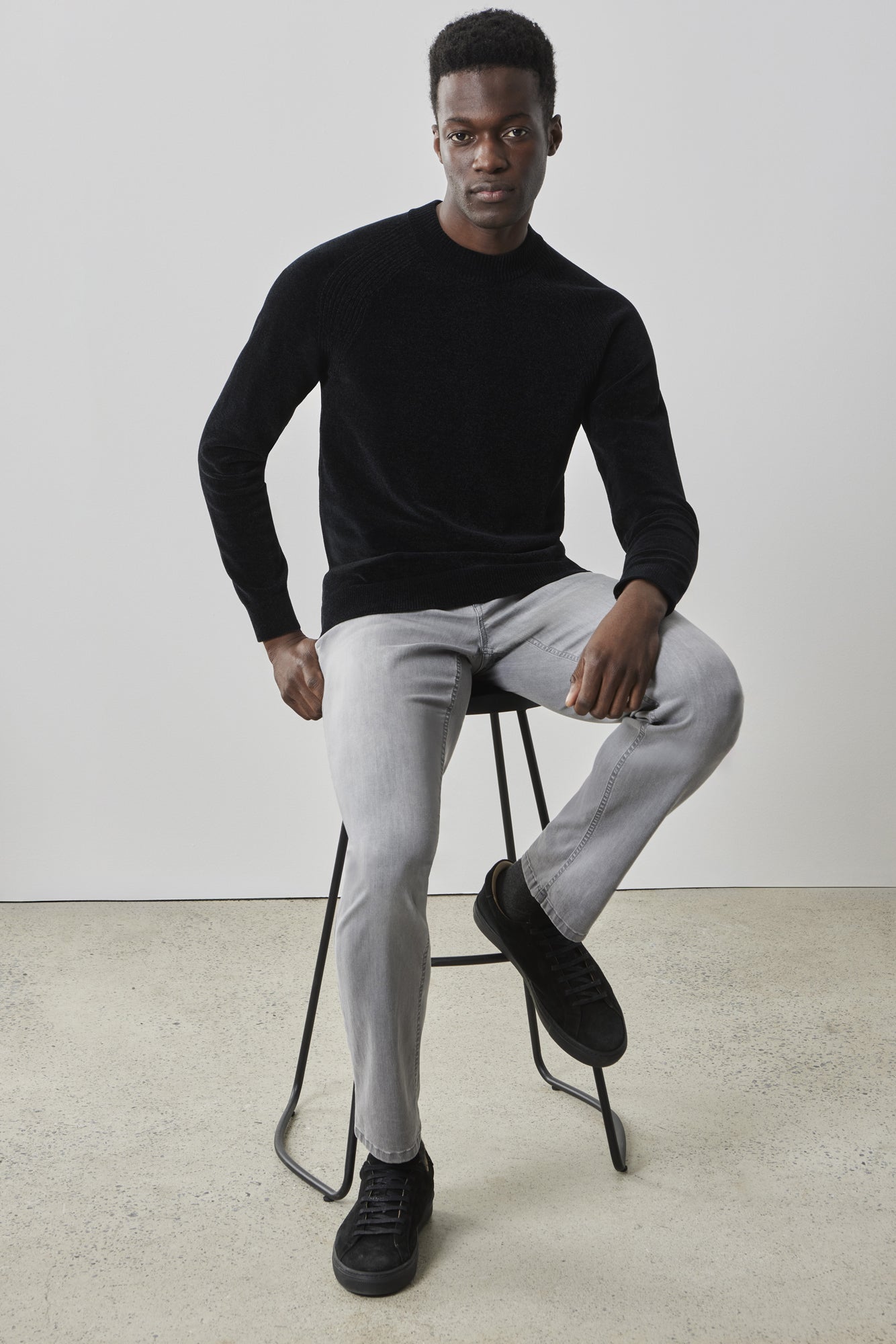 Chandail à manches longues pour homme par Robert Barakett | RB41558 Salvor Noir | Machemise.ca, vêtements mode pour hommes