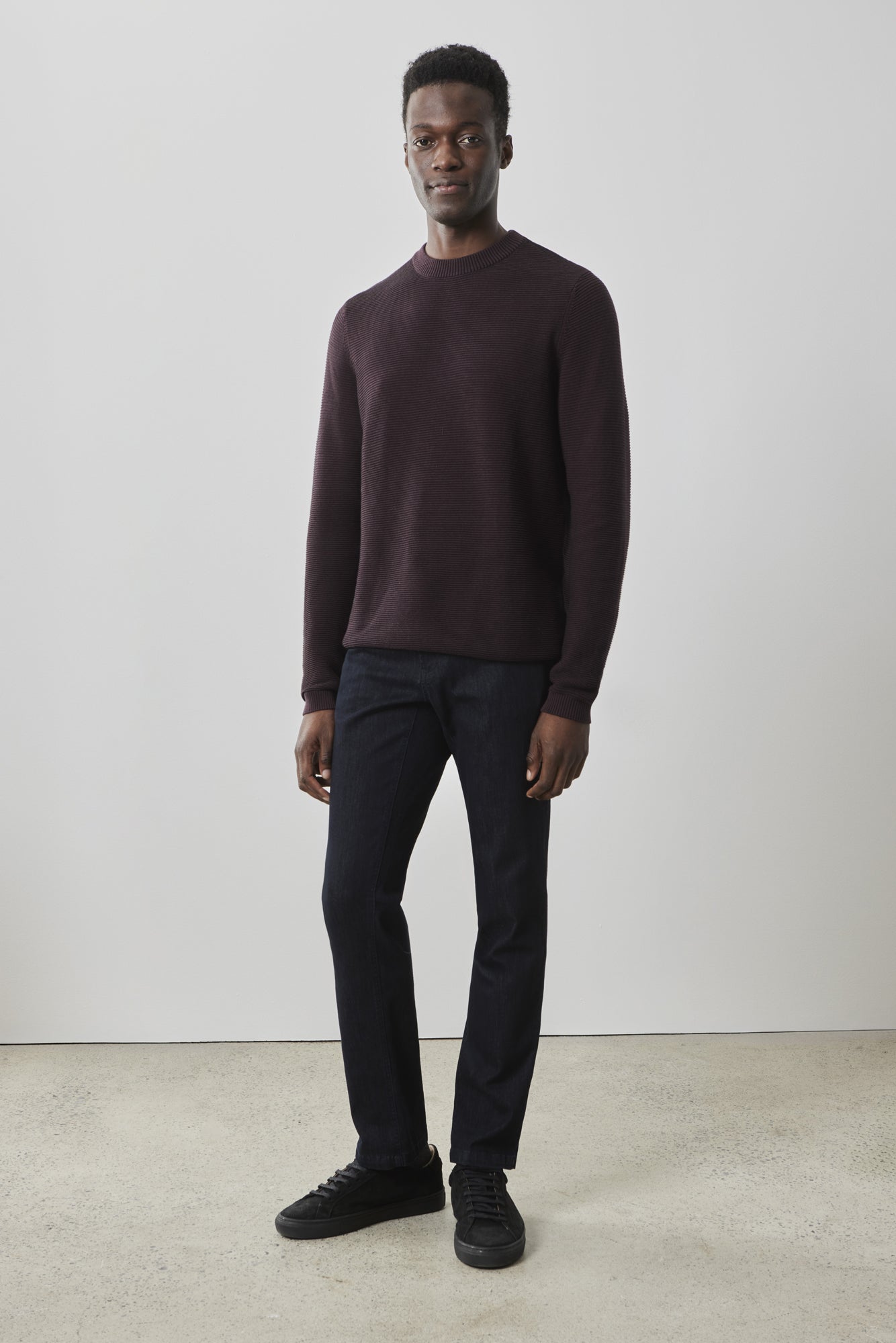 Chandail manches longues à col rond pour homme par Robert Barakett | Cassidy RB41561 Port | Boutique Vvög, vêtements mode pour homme et femme