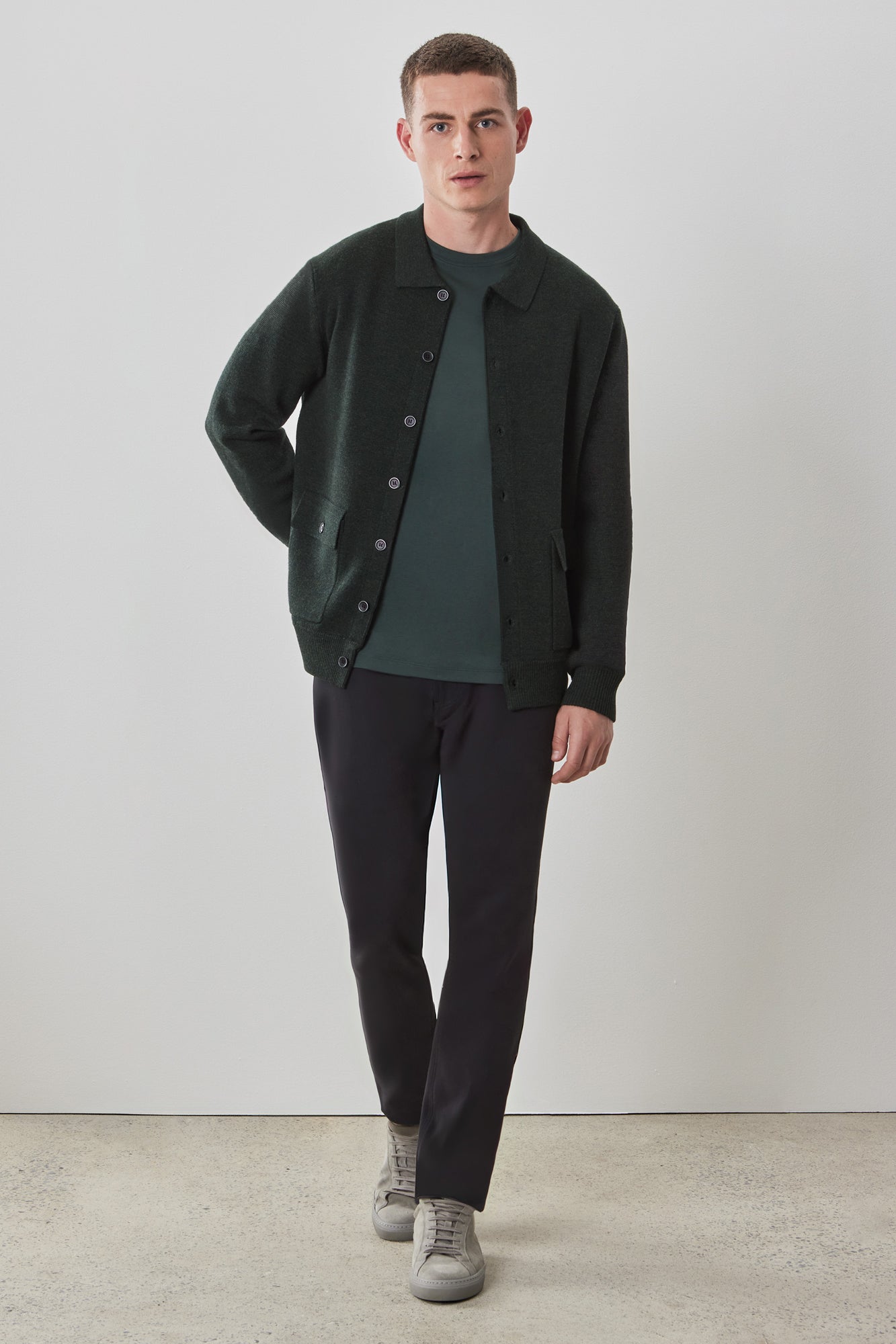 Cardigan pour homme par Robert Barakett | Bristol RB41567 Olive | Boutique Vvög, vêtements mode pour homme et femme