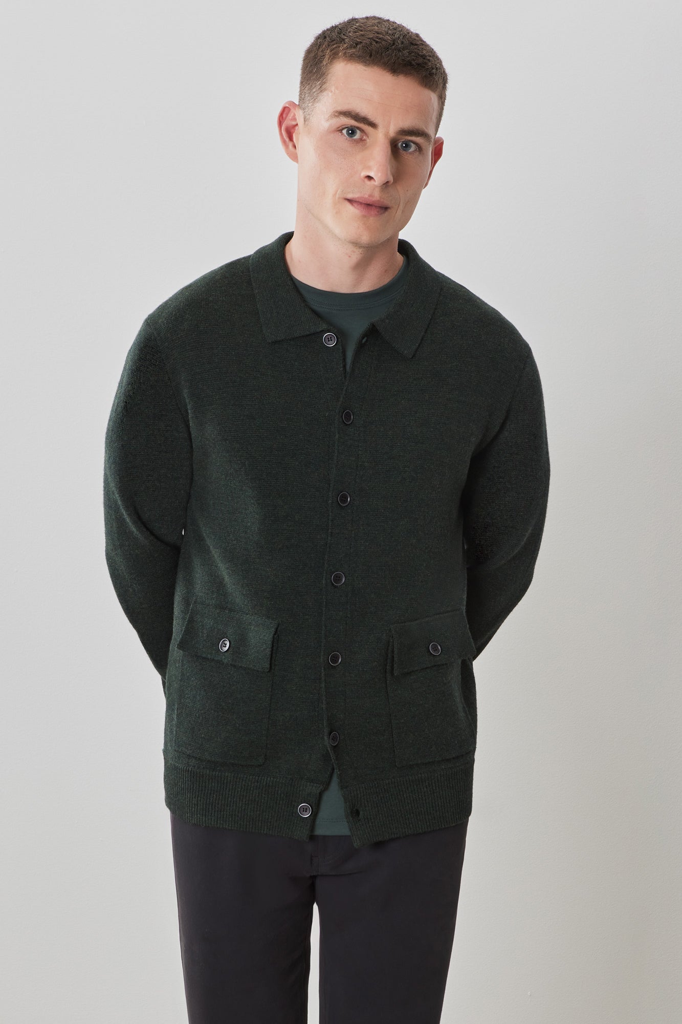 Cardigan pour homme par Robert Barakett | Bristol RB41567 Olive | Boutique Vvög, vêtements mode pour homme et femme