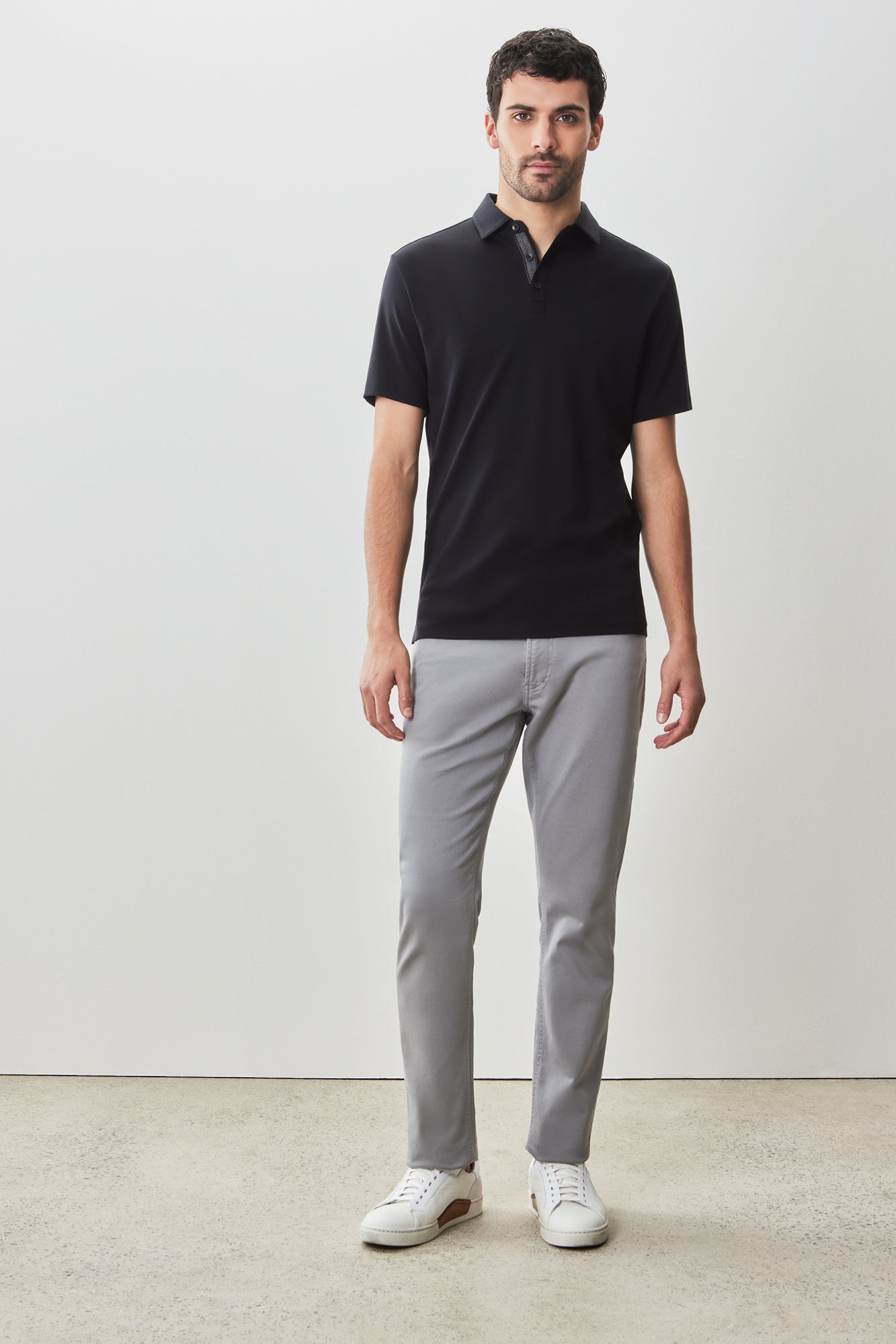 Polo "herringbone" pour homme par Robert Barakett | RB51236 Georgia Noir | Machemise.ca, vêtements mode pour hommes
