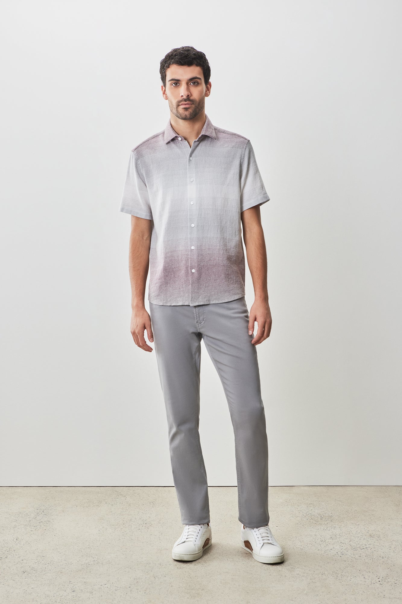 Chemise tissée à manches courtes pour homme par Robert Barakett | RB51574 Tiffin Violet | Machemise.ca, vêtements mode pour hommes