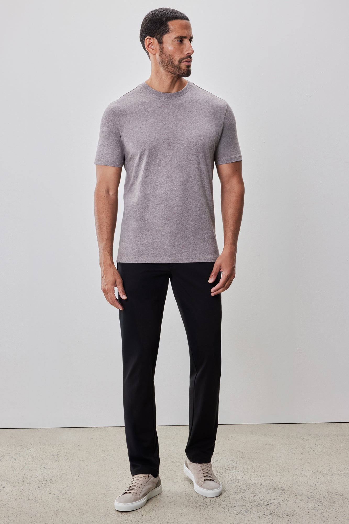 T-Shirt chiné à manches courtes pour homme par Robert Barakett | Colson RB52320 Rose Poussière | Machemise.ca, vêtements mode pour hommes