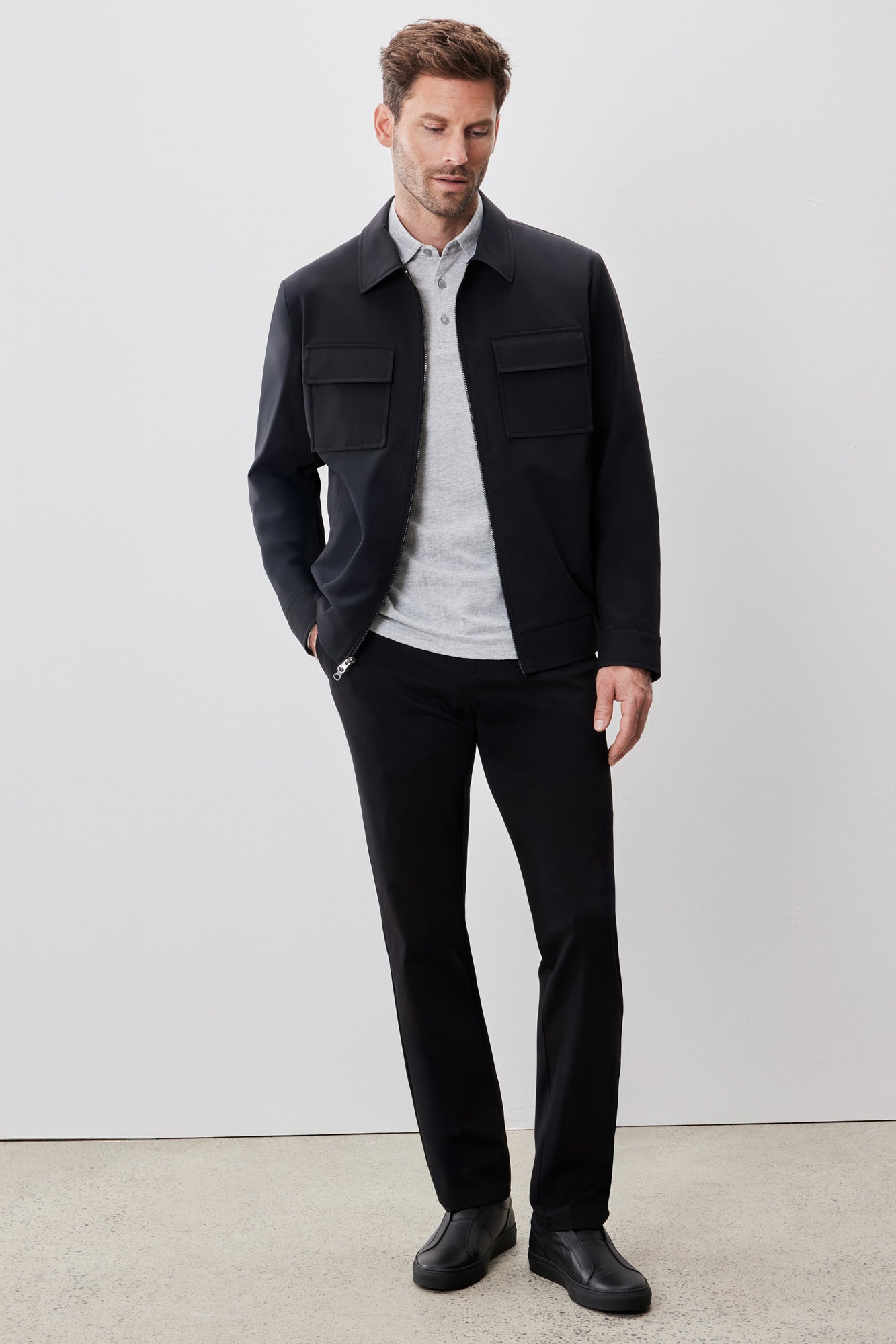Veste pour homme par Robert Barakett | Jerry RB52597 Noir | Machemise.ca, vêtements mode pour hommes
