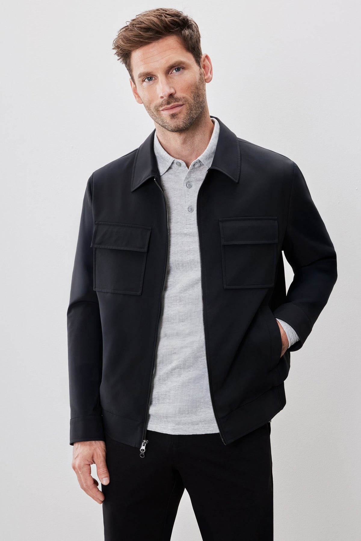 Veste pour homme par Robert Barakett | Jerry RB52597 Noir | Machemise.ca, vêtements mode pour hommes