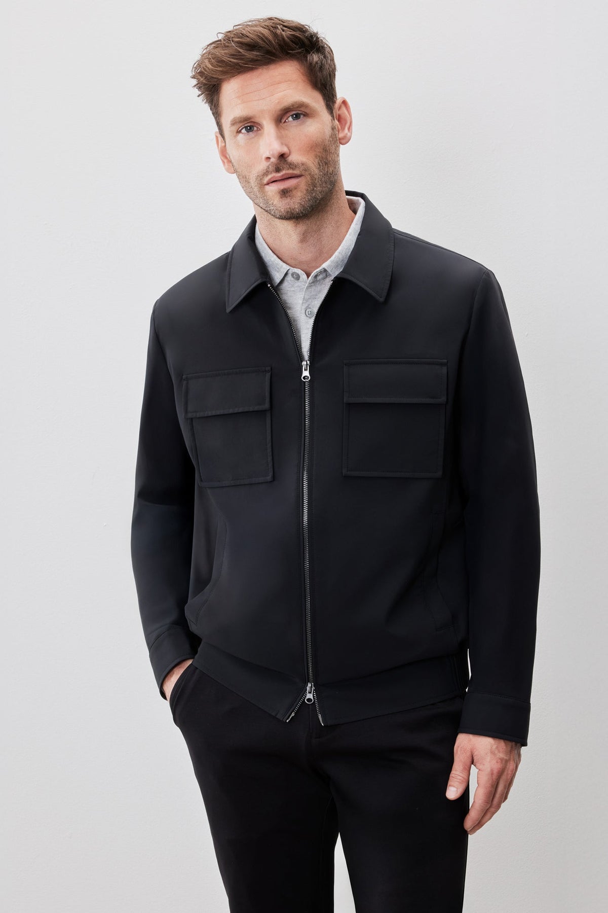 Veste pour homme par Robert Barakett | Jerry RB52597 Noir | Machemise.ca, vêtements mode pour hommes
