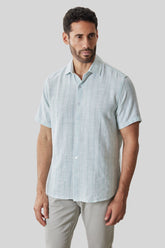 Chemise tissée pour homme par Robert Barakett | RB61196 Satoru Aqua | Machemise.ca, vêtements mode pour hommes