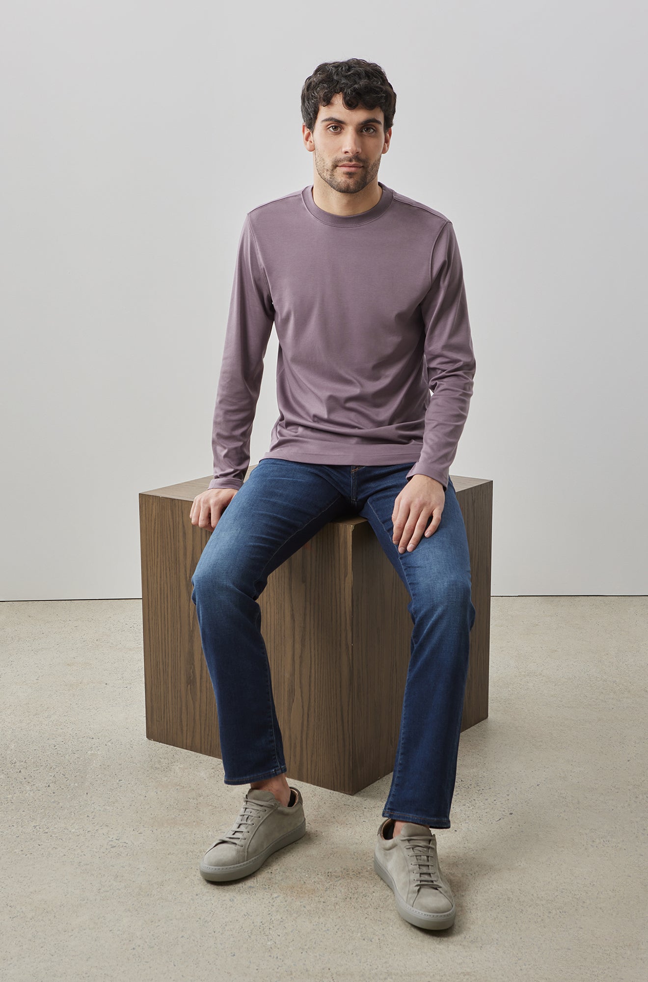 Chandail col rond pour homme par Robert Barakett | RB82247 Georgia Violet Persistant | Machemise.ca, vêtements mode pour hommes