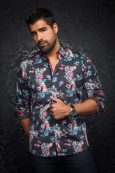 Chemise manches longues pour homme par Au Noir | Rivera Noir Multi | Machemise.ca, inventaire complet de la marque Au Noir