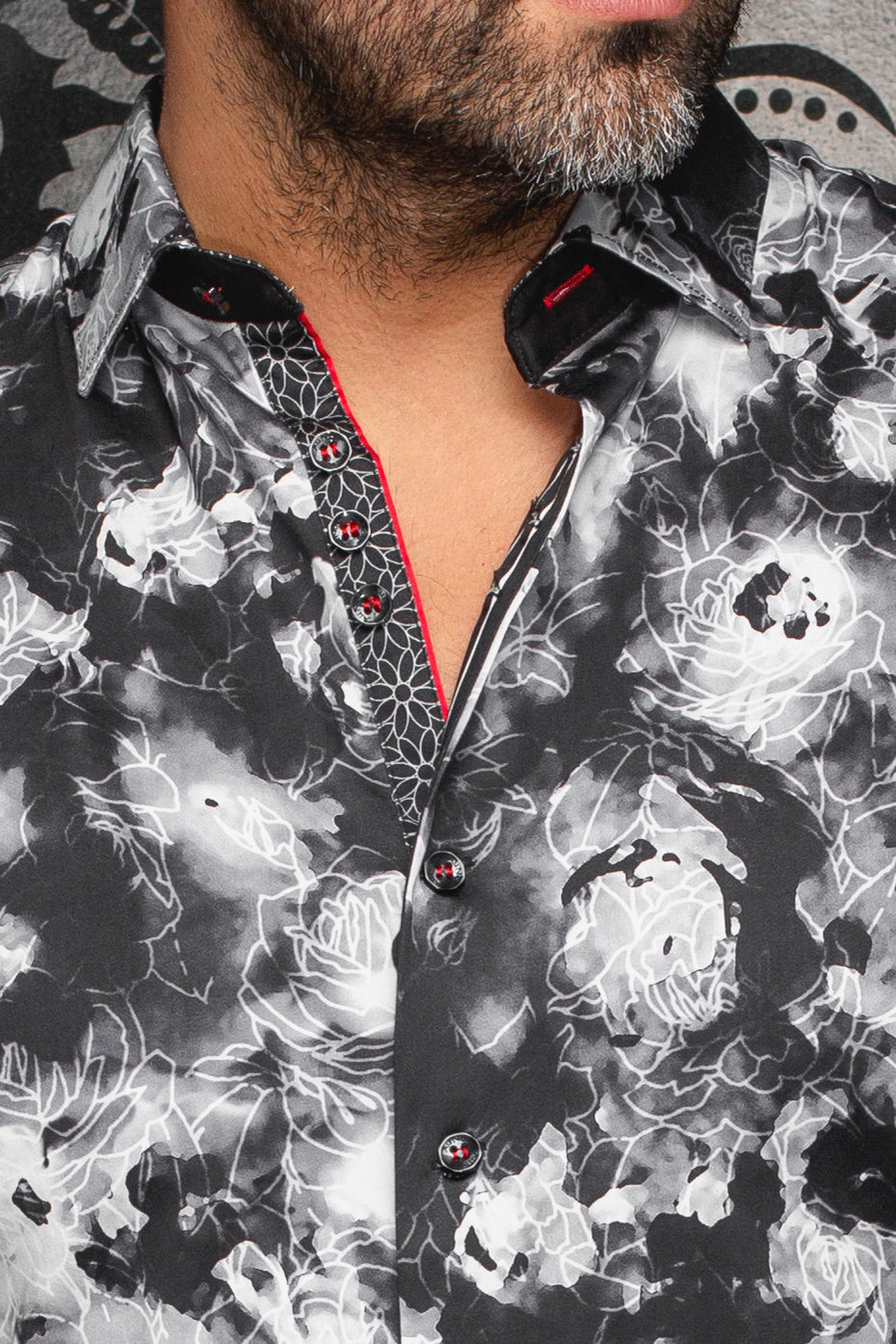 Chemise manches longues pour homme par Au Noir | ROSARUGOSA Noir Blanc | Machemise.ca, inventaire complet de la marque Au Noir