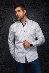 Chemise manches longues en coton extensible pour homme par Au Noir | SKYDALE Blanc | Machemise.ca, inventaire complet de la marque Au Noir