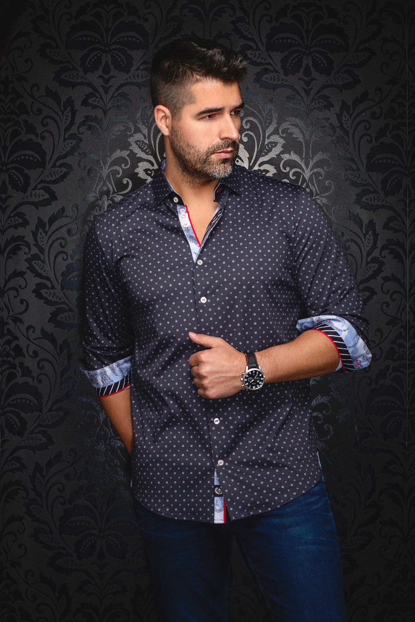 Chemise manches longues en Knit pour homme par Au Noir | STARSCREAM Noir | Machemise.ca, inventaire complet de la marque Au Noir