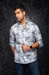 Chemise manches longues en Knit extensible pour homme par Au Noir | TIMOTHY Sauge | Machemise.ca, inventaire complet de la marque Au Noir