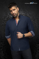 Chemise manches longues en Knit pour homme par Au Noir | UNDERWOOD Bleu Marine | Machemise.ca, inventaire complet de la marque Au Noir